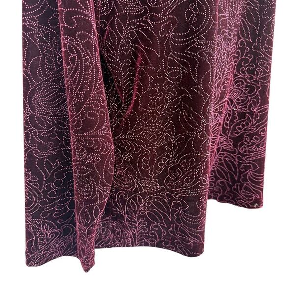 Coldwater Creek Cowl Neck Burgundy Velvet Long Sleeve Top Stretch NWT sz XL - Picture 2 of 16